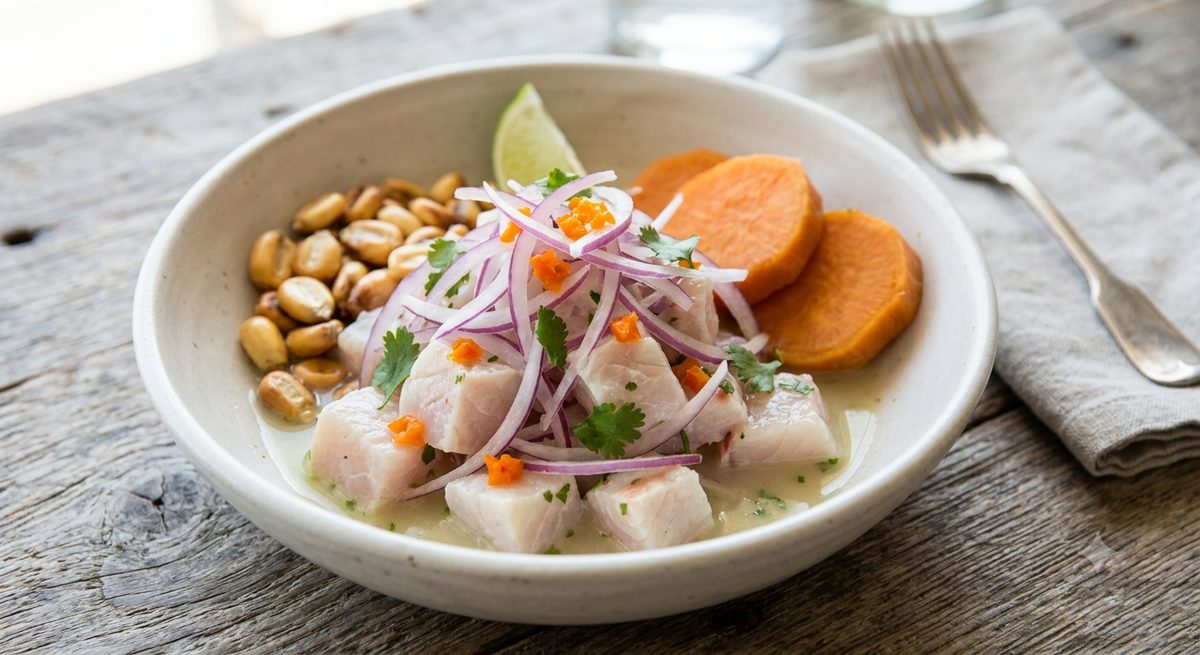 Peruanski ceviche s ribom i limunom
